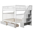 thumbnail image 6 of JINS&VICO Full Over Full Bunk Bed with Two Storage Drawers and Storage Shelves for Kids Children, Space Saving Wood Bunk Bed Full with Stairs and Safety Rails, No Box Spring Needed (White), 6 of 7