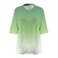 thumbnail image 4 of Womens Oversized Plus Size Tops, 3/4 Sleeve Shirts for Women Summer Fashion Ombre Tie Dye V Neck T-Shirts Spring Clothes, 4 of 5