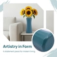 thumbnail image 3 of Unique Bargains Modern Geometric Minimalist Decorative Centerpiece Flower Vase Blue 3.5"x3.5"x8.3", 3 of 5