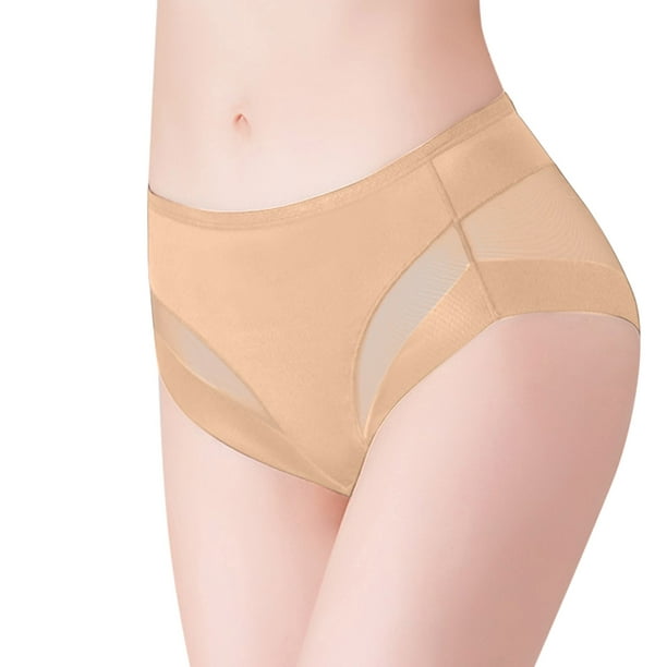 Aayomet Underwear for Women Rise Briefs Underwear Plus Size Women Seamless  Ice Silk Panties Underwear (Khaki, XL)