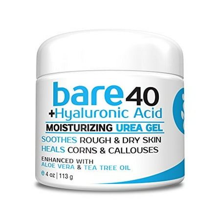 Foot Cream For Corns Bare Urea 40% Percent Plus Hyaluronic Acid Gel for Hands, Feet, Elbows and Knees - Corn & Callus Remover - Skin Exfoliator & Moisturizer - Repairs Thick, Callused Dead & Dry Skin ()