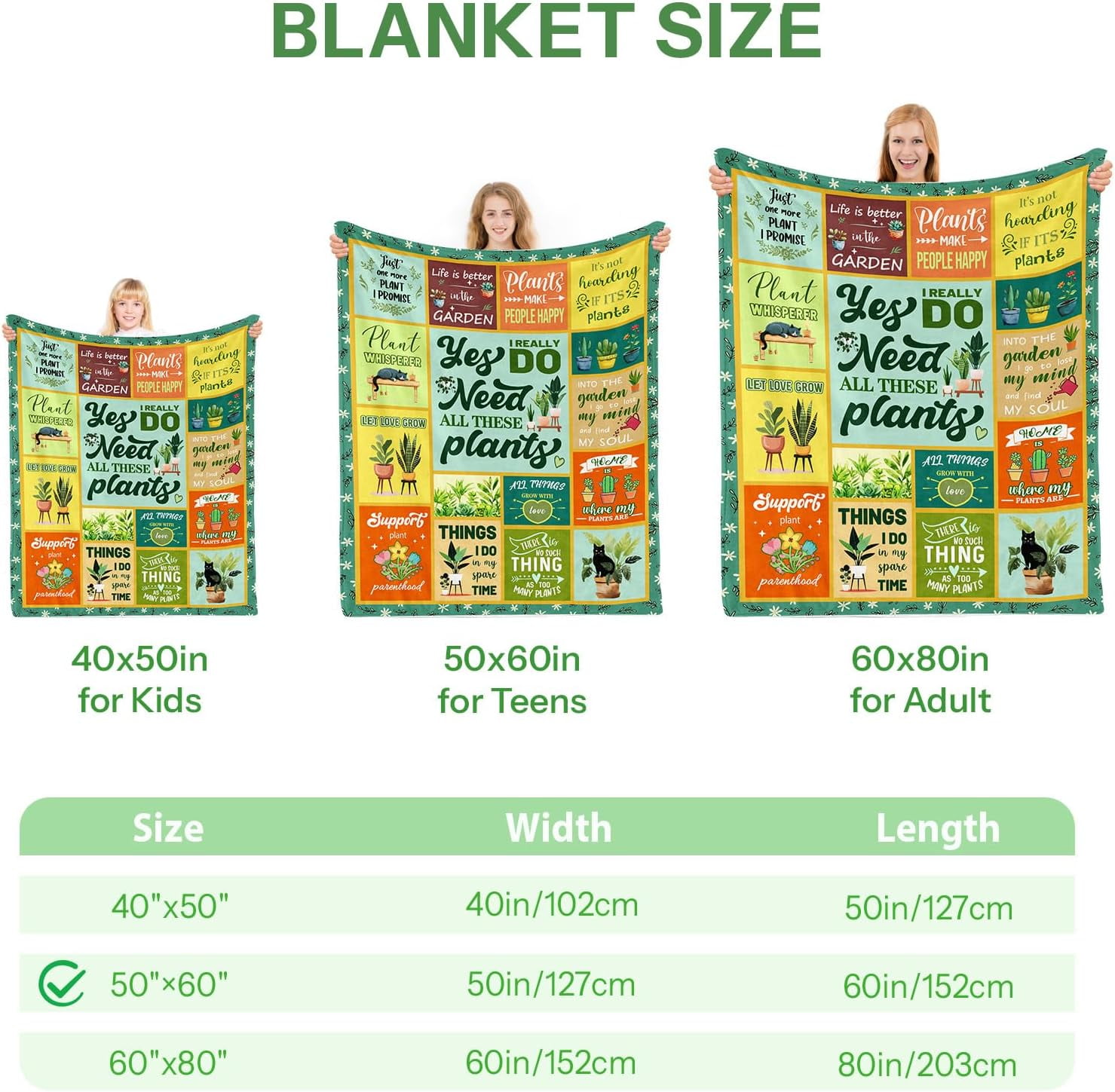 Gardening Gifts for Women, Plant Gifts for Women, Plant Gifts for Plant Lovers, Plant Lover Gifts for Women, Plant Blanket for Plant Lover Mom Grandma on Mothers Day Thanksgiving Christmas