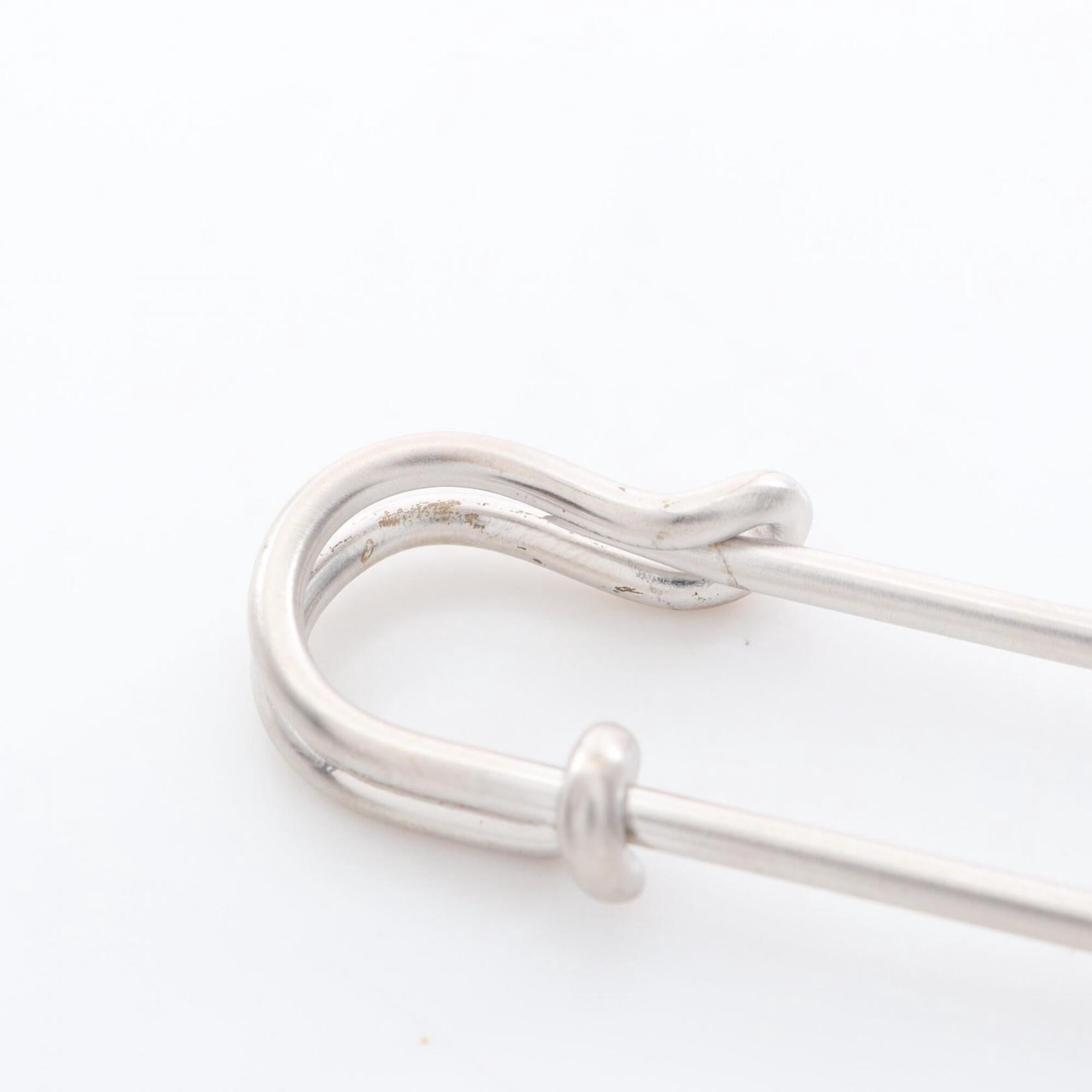 Pre-Owned Hermes HERMES Sellier Safety Pin Brooch Accessory Stainless Steel Women's Silver