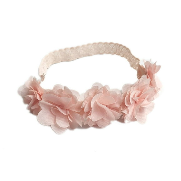 maskred Children Newborn Toddler Baby Flower Headband Pink Ribbon Hair Bands Handmade DIY Headwear Head accessories