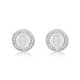 thumbnail image 2 of SuperJeweler G Initial Diamond Stud Earrings in Sterling Silver for Women, 2 of 6