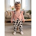 thumbnail image 5 of Loicainy Infant Baby Girl Fall Romper Outfit 3 6 9 12 18 Months Crew Neck Long Sleeve Jumpsuit and Bow Headband, 5 of 9