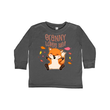 

Inktastic Granny Loves Me!- cute baby fox Gift Toddler Boy or Toddler Girl Long Sleeve T-Shirt