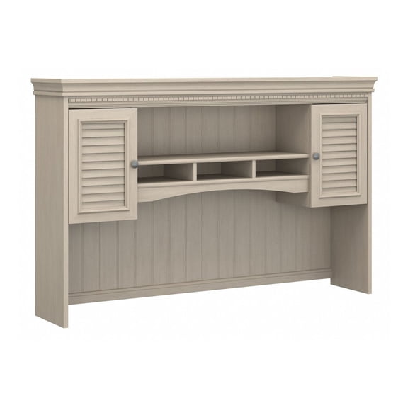 Fairview Hutch for L Shaped Desk in Antique White - Engineered Wood