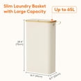 thumbnail image 4 of Cesto de ropa Lifewit de 65 litros con tapa y bolsa extraíble, color blanco, 4 of 9