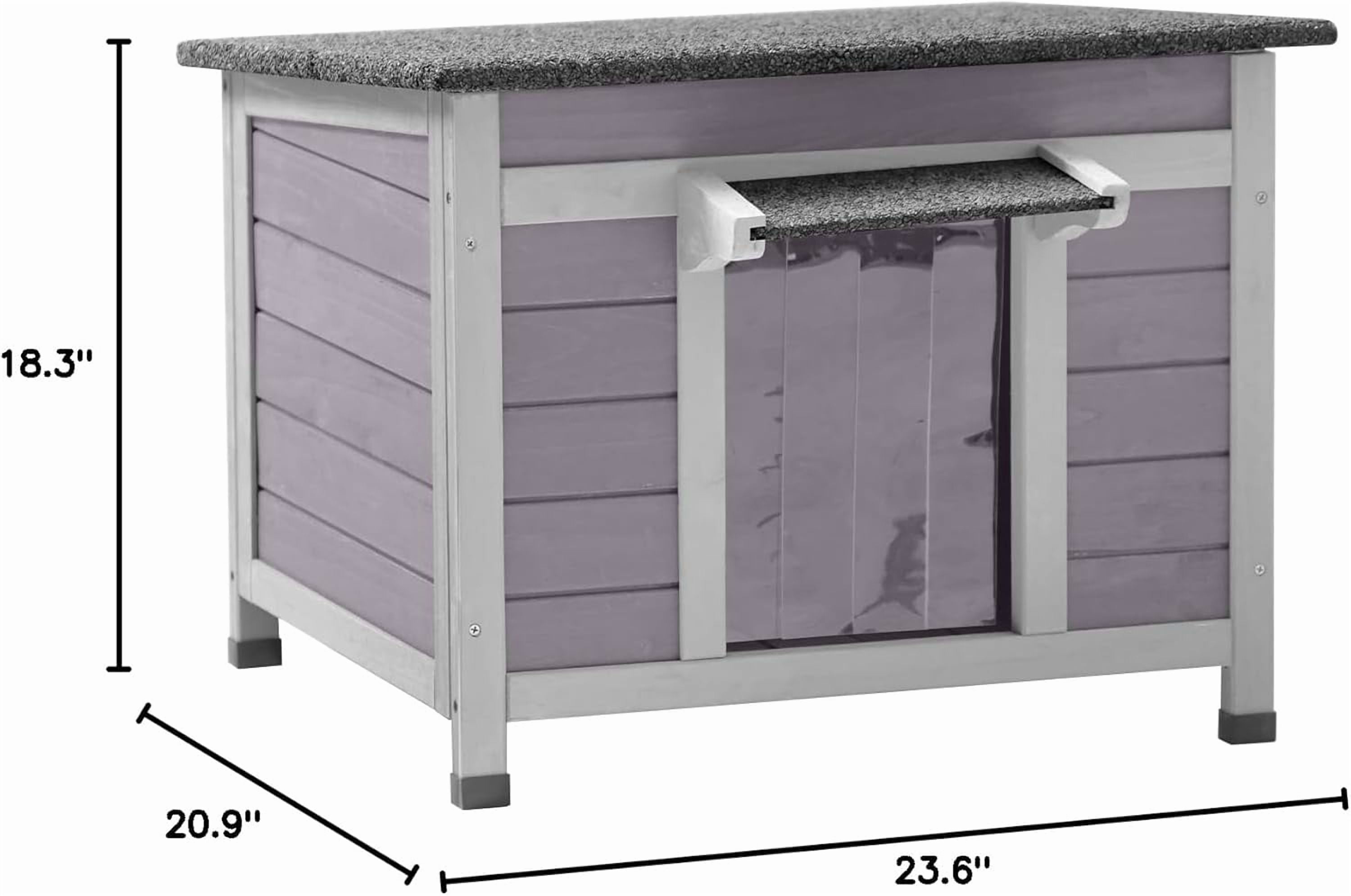 MEDEHOO Outdoor Cat House Wooden Feral Cats Enclosures Kitten Shelter,Weatherproof Small Pet Outside Bunny Cage