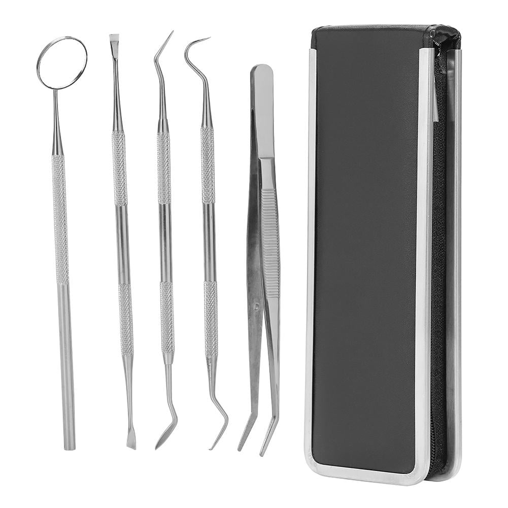 WALFRONT 5Pcs Dentist Tool Kit, Professional Stainless Steel Pick Oral