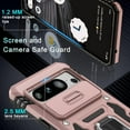 thumbnail image 3 of KOMI Case for Google Pixel 9 Pro XL with Slide Camera Cover+Screen Protector (1 Pack), Rotated Ring Kickstand Military Grade Shockproof Heavy Duty Protective Cover Rose Gold, 3 of 5