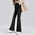 thumbnail image 6 of Womens Maternity Leggings Over The Belly Flared Bell Bottom Yoga Pants Ultra Soft Pregnancy Clothing Trouser (XL, Black), 6 of 6