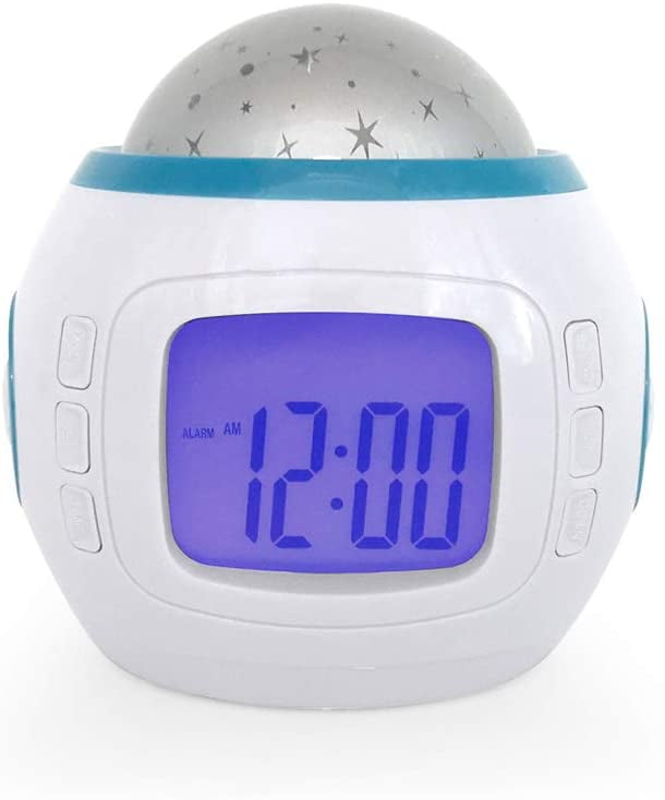 Starry Projection Alarm Clock for Kids,Heavy Sleepers Natural Sounds,Music Digital Clock Colorful Projection Mute Snooze Electronic Clock Aesthetic and Cute, Ideal Gift - Walmart.com