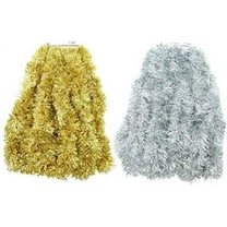 2 Pack 1Gold, 1 Silver Super Duper Thick Tinsel Garland 50 Ft Total (Two Strands Each 25 ft Long) (2 Pack -1 Gold, 1 Silver, 50 ft. Total)