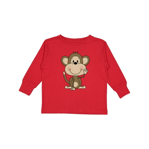 Inktastic Monkey Boys or Girls Long Sleeve Toddler T-Shirt