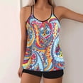 thumbnail image 2 of Qingpeng Printed Tankini Swimsuits for Women Tummy Control Tankini Swimwear Tank Top with Boyshorts Two Piece Bathing Suits, 2 of 5