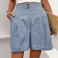 thumbnail image 7 of cfhntfmh Bermuda Shorts for Women Summer Wide Leg Business Casual Shorts with Pockets Elastic Waist Casual Loose Fit Shorts, 7 of 7