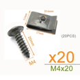thumbnail image 1 of Suitable for Juego de 30/20/10 tornillos autorroscantes y clips for motocicleta, coche, scooter, ATV, ciclomotor, bicicleta eléctrica, cubierta de plástico, retenedor de metal, M4, M5, 4,2 mm y 4,8 mm, 1 of 7