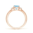 thumbnail image 2 of ANGARA Natural Cushion Aquamarine Split Shank Ring with Rope Detailing in 14K Rose Gold for Women (Size-6mm) | March Birthstone, Anniversary, Jewelry Gift for Women | Natural Aquamarine Ring, 2 of 9