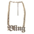 thumbnail image 2 of Women Hip Hop Fashion Jewelry Necklace Gold Metal Chain BLING Pendant, 2 of 11