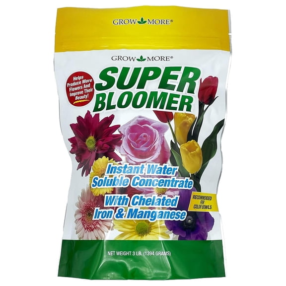 Super Bloomer 15-30-15 Fertilizer - 3lbs of Flower Fertilizer Bloom Booster for More Colorful Blooms & Blossoms - Flower Food for Flowers of All Types with Chelated Iron & Manganese