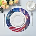 thumbnail image 5 of Round Placemats Beautiful American Flag Statue of Liberty Fireworks Place Mat Wear and Heat Resistant Non Slip Table Mats for Home Table Dinnerware 6Pcs Home Decor, 5 of 7