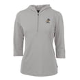thumbnail image 2 of Women's Cutter & Buck Gray ETSU Buccaneers Vault DryTec Virtue Eco Pique Recycled 3/4-Sleeve Half-Zip Pullover Hoodie, 2 of 3