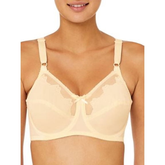 Women's Bali 180 Flower Bali Underwire Bra (Light Beige 46DD)