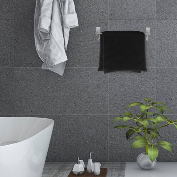 LIFKOME 2Pcs Black Cotton Bathroom Towels Soft Absorbent Face Washcloths for Home Use