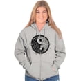 thumbnail image 3 of Floral Yin Yang Symbolic Spiritual Womens Plus Size Graphic Zipper Hoodie Brisco Brands 3X, 3 of 5