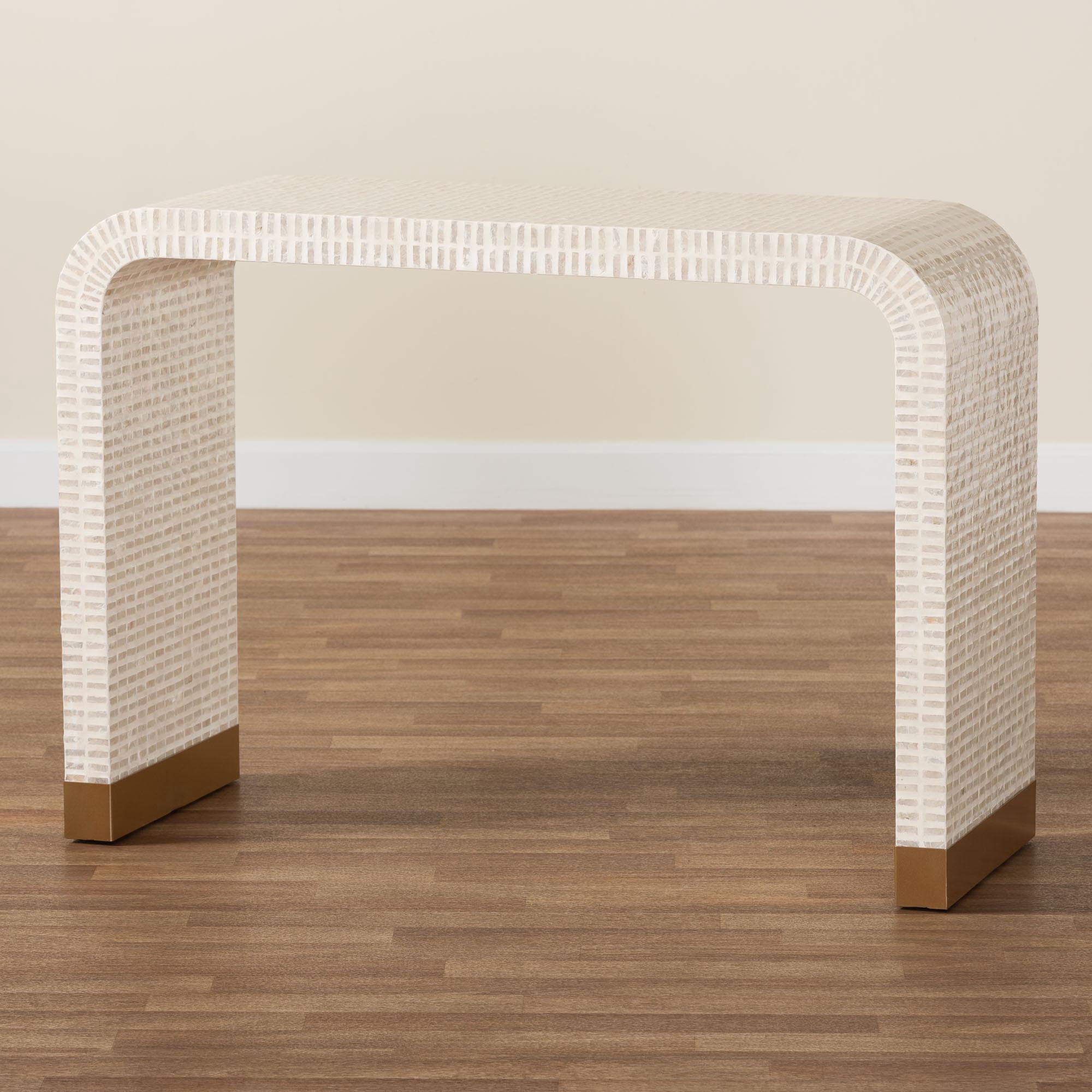 bali & pari Carlyn Coastal Console Table, Beige