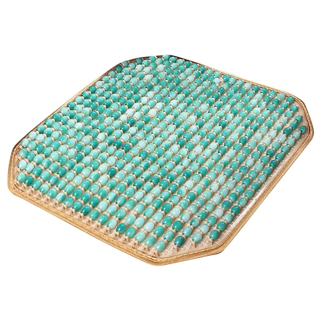 Summer Cool Synthetic Green Beads Car Seat Cover Office Home Chair Square Pad Breathable Cushion