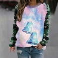 thumbnail image 5 of qucoqpe Women's Casual Christmas Tree Print Crew Neck Warm Fleece Christmas Sweatshirt Loose Soft Warm Fleece Long Sleeve Pullover Tops Christmas Gifts for Women, 5 of 5