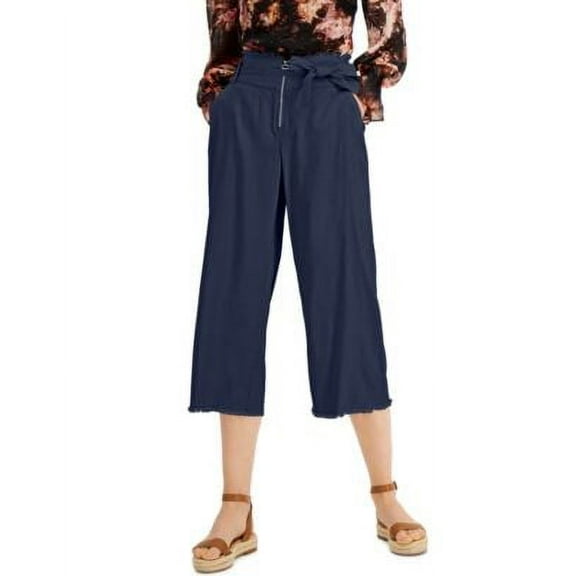 MSRP $70 Inc International Concepts Frayed Zip-Front Culottes Pants Size 16