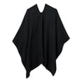 thumbnail image 3 of LELINTA Women's Sweater Poncho Cape Coat Open Front Blanket Shawls and Wraps, Black, 3 of 6