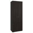 thumbnail image 6 of Bedroom Dressers Home 3 Door Closet System with Hanging Rod for clothes and interior Shelves, Manufactured Wood Freestanding Bedroom Storage, Utility Room or Laundry Room Furniture, Stained Walnut,Ch, 6 of 8