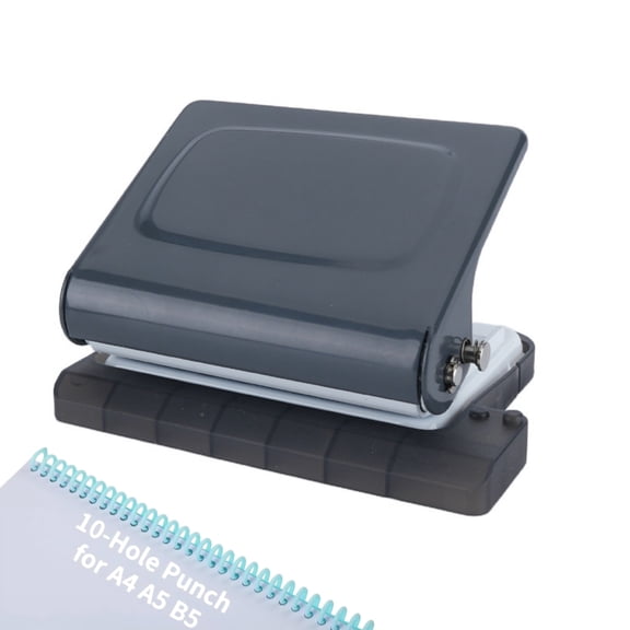 CATUOR 10-Hole Punch, Heavy Duty Adjustable Paper Puncher for DIY Binding, Multi-Hole Paper Punch for A4 Sheets, Planners, Calendars, Gray, for Office & Home