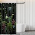 thumbnail image 5 of Tropical Jungle Shower Curtain for Bathroom, Tropical Rainforest Large Green Leaves Shower Curtain Set Waterproof Fabric Bathtub Curtain Art Decor with 12 Hooks, 72x72 inches, 5 of 6
