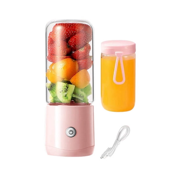 Licuadora portátil de 380 ml, miniexprimidor inalámbrico, licuadora eléctrica USB, exprimidor de frutas y verduras, máquina exprimidora-C