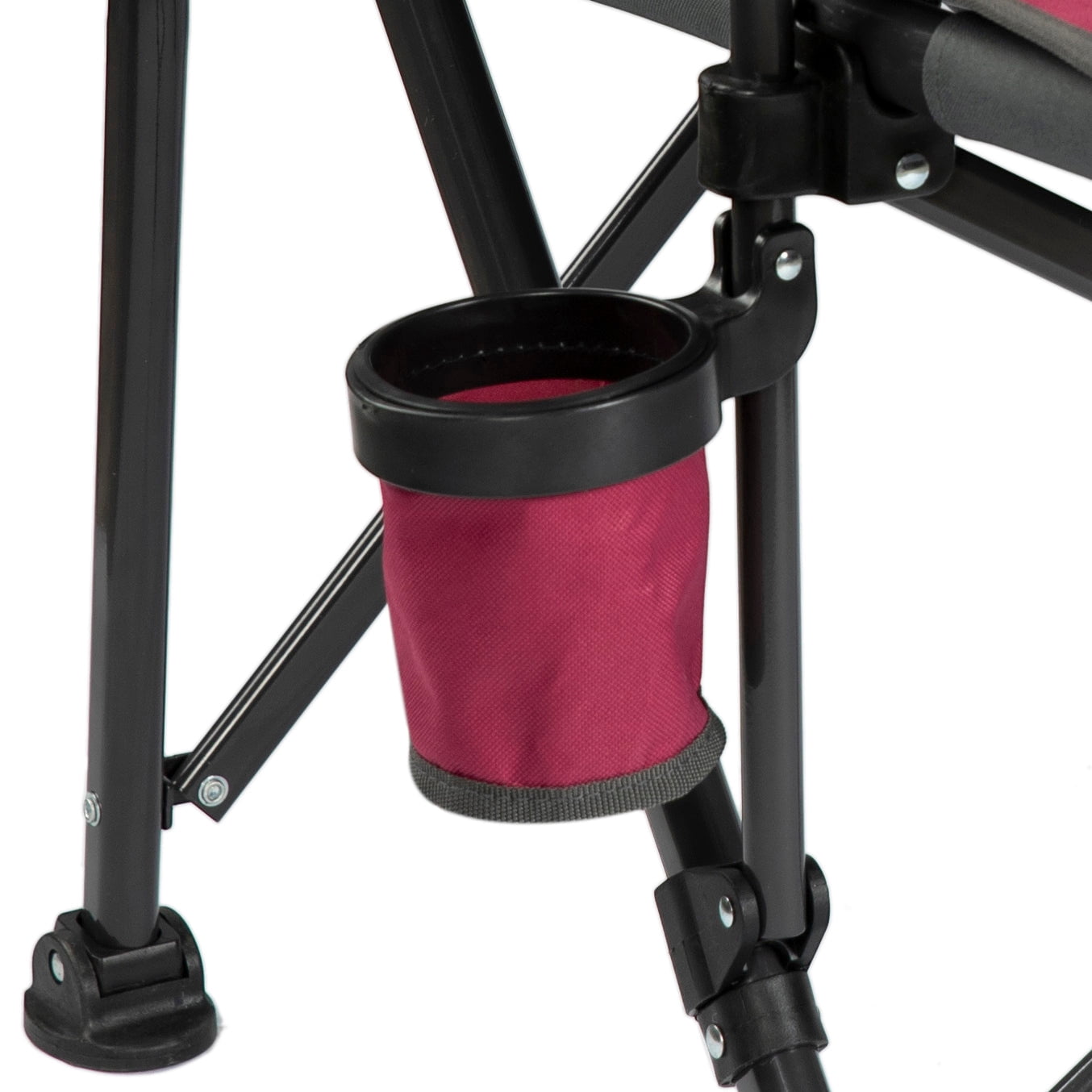 Luxury Heated Portable Camp Chair - Red/Grey - Great for Camping, Sports and the Beach