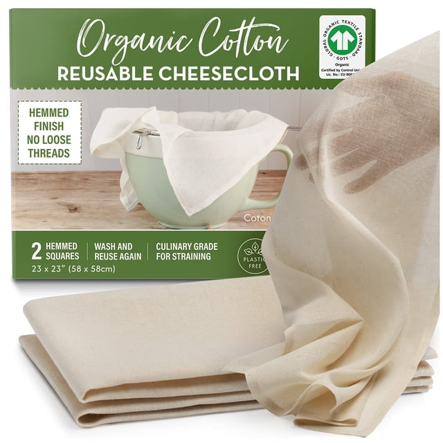 Cheesecloth Country Trading Co. Algodón orgánico de 23 x 23 cm (paquete de 2)