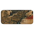 Vintage Map Door Mat Retro Geometric Rustic Western Red Blue Rubber Non