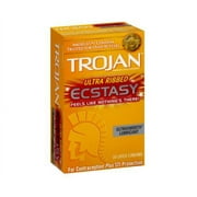 Trojan Ecstasy Lubricated Latex Condoms, 10 ea (Pack of 4)