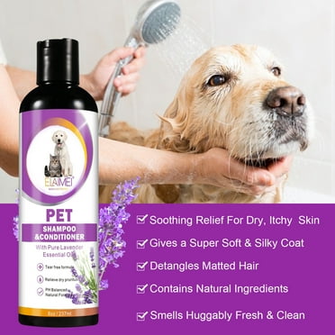 Hot Buy! Pet Shampoo for Itchy Skin Relief, Deodorizing, Refreshing , Hair Smoothing Shampoo for Dogs and Cats, 237ml