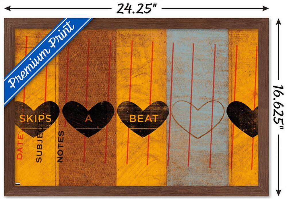 John W. Golden - Skips a Beat Wall Poster, 14.725" x 22.375", Framed