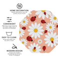 thumbnail image 3 of Rateoe Daisy and Ladybug Drawing Drink Coasters Set of 4 Leather Coasters Spill Protection for Table Desk,Durable and Non Slip Leather Coaster ,4 Inches Drink Mats-Octagon, 3 of 6