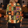 thumbnail image 5 of Halloween Sweaters for Women Cute Halloween Party Graphic Womens Cardigan Sweaters Open Knit Utton Down Cropped Long Sleeve Fall Trendy Comfy Cardigan Outwear Orange M, 5 of 6