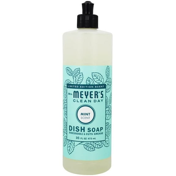 Dish Soap, Mint Scent, Non Toxic, Ultra-Concentrated, Without Dyes, Parabens, Phosphates, Phthalates, Pack of 2, 16 FL OZ Per Pack