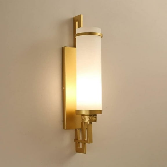 Wall Sconce Modern Wall Lamp Glass Shade Metal Wall Sconce American Style Wall-Mounted Lamp Classic Indoor Wall Wash Lights for Living Room Bedroom Hallway Deocration